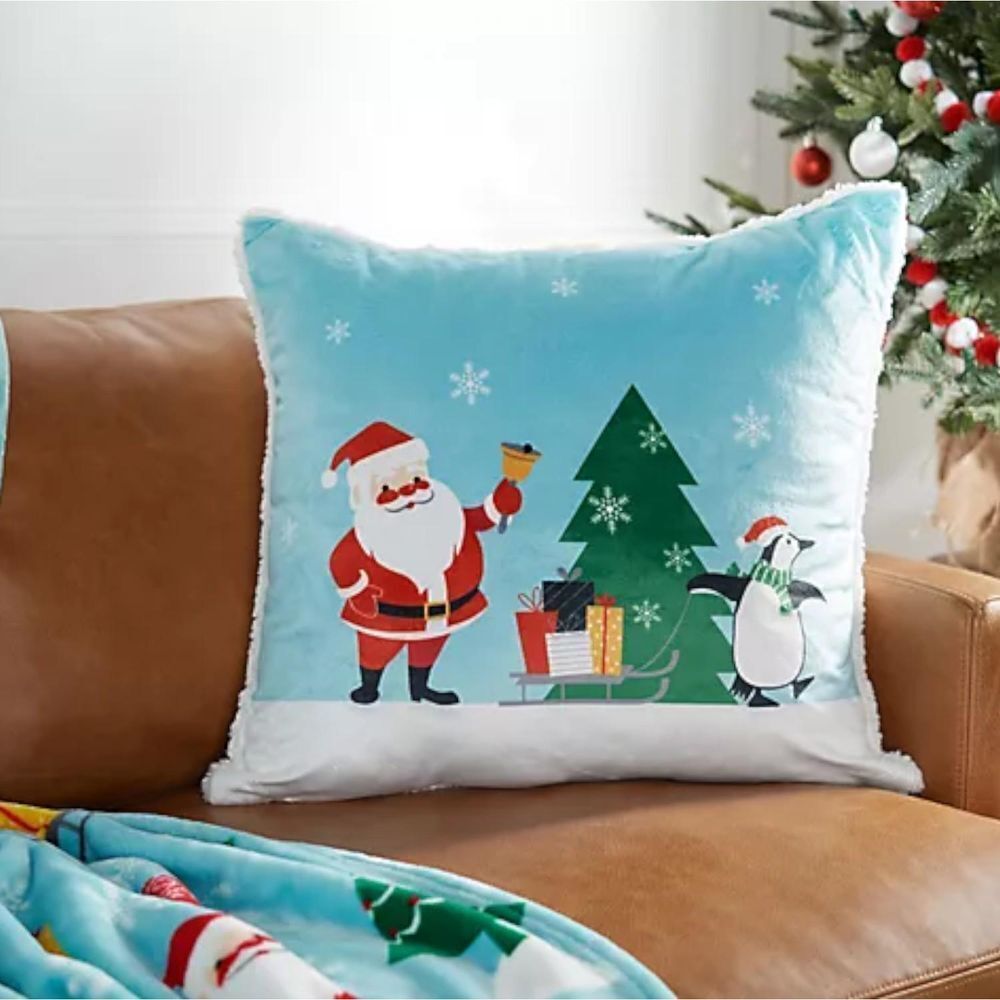 Kringle Express 20" x 20" Holiday Pillow Santa